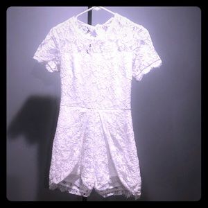 White lace romper- open back!